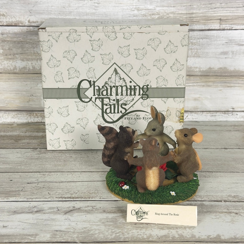 Fitz and Floyd Charming Tails Ring Around The Rosie Figurine 97/15 with Box - Picture 4 of 6